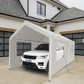 Carport, 10√ó20 Heavy Duty Portable Carport Garage Tent for Outdoor Storage Shelter white