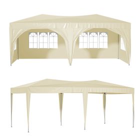 10'x20' Pop Up Canopy Tent with 6 Sidewalls, Ez Pop Up Outdoor Canopy for Parties, Waterproof Commercial Tent with 3 Adjustable Heights, Carry Bag, 6