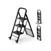 2 in 1 Hand Truck and Ladder Combo with Rubber Wheels, Handle for Warehouse, Garage, Home