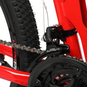 CamPingSurvivals 26in 150kg 21-Speed Shimano Variable Speed High Carbon Steel Land Rover Tri-Knife Wheels Foldable Mountain Bike Red