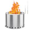 19.5 inch Low Smoke Fire Pit Outdoor Personal Fireplace with Portable Waterproof Cover and Roasting Stickers