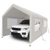 Carport, 10√ó20 Heavy Duty Portable Carport Garage Tent for Outdoor Storage Shelter white