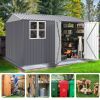 8X10FT Outdoor Storage Shed with Thickened Galvanized Steel,with Sloped Roof & Double Lockable Door,Storage Shed Large with 6 Vents, Garden Tool Shed