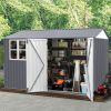 8X10FT Outdoor Storage Shed with Thickened Galvanized Steel,with Sloped Roof & Double Lockable Door,Storage Shed Large with 6 Vents, Garden Tool Shed