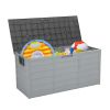 75gal 260L Outdoor Garden Plastic Storage Deck Box Chest Tools Cushions Toys Lockable Seat