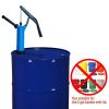 JAANHUEI P490 Plastic Lever Acting Drum Barrel Pump PP Manual Drum Barrel Pump Patented in USA Blue 53.5 inches (136 cm) PP Spout 11.8 oz. (350 cc) Pe