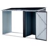 Firewood Storage Shed, Outdoor Firewood Rack, Outdoor Storage Shed with Log Holder, Firewood Shelter for Patio, Anthracite Galvanized Steel