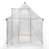 6x8 FT Polycarbonate Greenhouse, Outdoor Walk-in Green House with Vent Window, Hinged Door, Rain Gutter, Heavy-Duty Aluminum Hot House for Backyard Ga