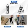 2 in 1 Hand Truck and Ladder Combo with Rubber Wheels, Handle for Warehouse, Garage, Home