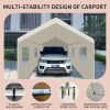 Carport, 10√ó20 Heavy Duty Portable Carport Garage Tent for Outdoor Storage Shelter white