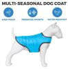 Blue Dog Winter Coat for Large Dogs Waterproof Dog Warm Jacket for Cold Weather Snow Dog Puffer Vest Adjustable Coat with Velcro XL Size