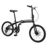 CamPingSurvivals 20in 150kg High Carbon Steel Foldable Commuter Bicycle Black