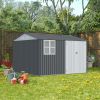 8X10FT Outdoor Storage Shed with Thickened Galvanized Steel,with Sloped Roof & Double Lockable Door,Storage Shed Large with 6 Vents, Garden Tool Shed