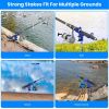 2Pcs Fishing Rod Holders For Bank Fishing 360¬∞ Omni-Directional Stainless Steel Detachable Fishing Pole Holders for Ground Beach Sand Stand Summer Fi