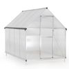 6x8 FT Polycarbonate Greenhouse, Outdoor Walk-in Green House with Vent Window, Hinged Door, Rain Gutter, Heavy-Duty Aluminum Hot House for Backyard Ga