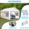 Carport Canopy 10x20 FT Heavy Duty Boat Car Canopy Garage with Removable Sidewalls and Roll-up Ventilated Windows