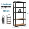 72 Inch Storage Rack with 5 Adjustable Shelves for Books Kitchenware