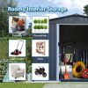 Outdoor Storage Shed 8 x 6 FT Large Metal Tool Sheds, Heavy Duty Storage House with Sliding Doors with Air Vent for Backyard Patio Lawn to Store Bikes