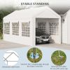 10' x 20' Party Tent and Carport, Height Adjustable Portable Garage, Outdoor Canopy Tent 8 Legs with Sidewalls for Car, Truck, Boat, Motorcycle, Bike,