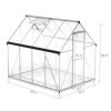 6x8 FT Polycarbonate Greenhouse, Outdoor Walk-in Green House with Vent Window, Hinged Door, Rain Gutter, Heavy-Duty Aluminum Hot House for Backyard Ga