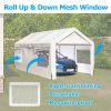 Carport Canopy 10x20 FT Heavy Duty Boat Car Canopy Garage with Removable Sidewalls and Roll-up Ventilated Windows