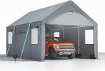 20 * 20 Heavy Duty Carport Canopy - 2 Box Extra Large Portable Car Tent Garage with Roll-up Windows and All-Season Tarp Cover,Removable Roof &Side Wal