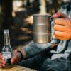 Outdoor stainless steel mug large capacity beer mug retro tea cup old wide mouth mug camping mug self-drive