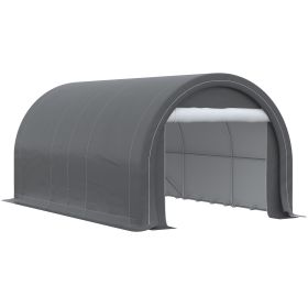 Outsunny 10' x 16' Carport, Heavy Duty Portable Garage Storage Tent with Large Zippered Door, Anti-UV PE Canopy Cover for Car, Truck, Boat, Motorcycle (Color: as Pic)