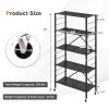 5-Tier Adjustable Shelves with Wheels for Garage Kitchen Balcony