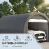 Outsunny 10' x 16' Carport, Heavy Duty Portable Garage Storage Tent with Large Zippered Door, Anti-UV PE Canopy Cover for Car, Truck, Boat, Motorcycle