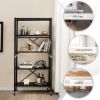 5-Tier Adjustable Shelves with Wheels for Garage Kitchen Balcony