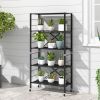 5-Tier Adjustable Shelves with Wheels for Garage Kitchen Balcony